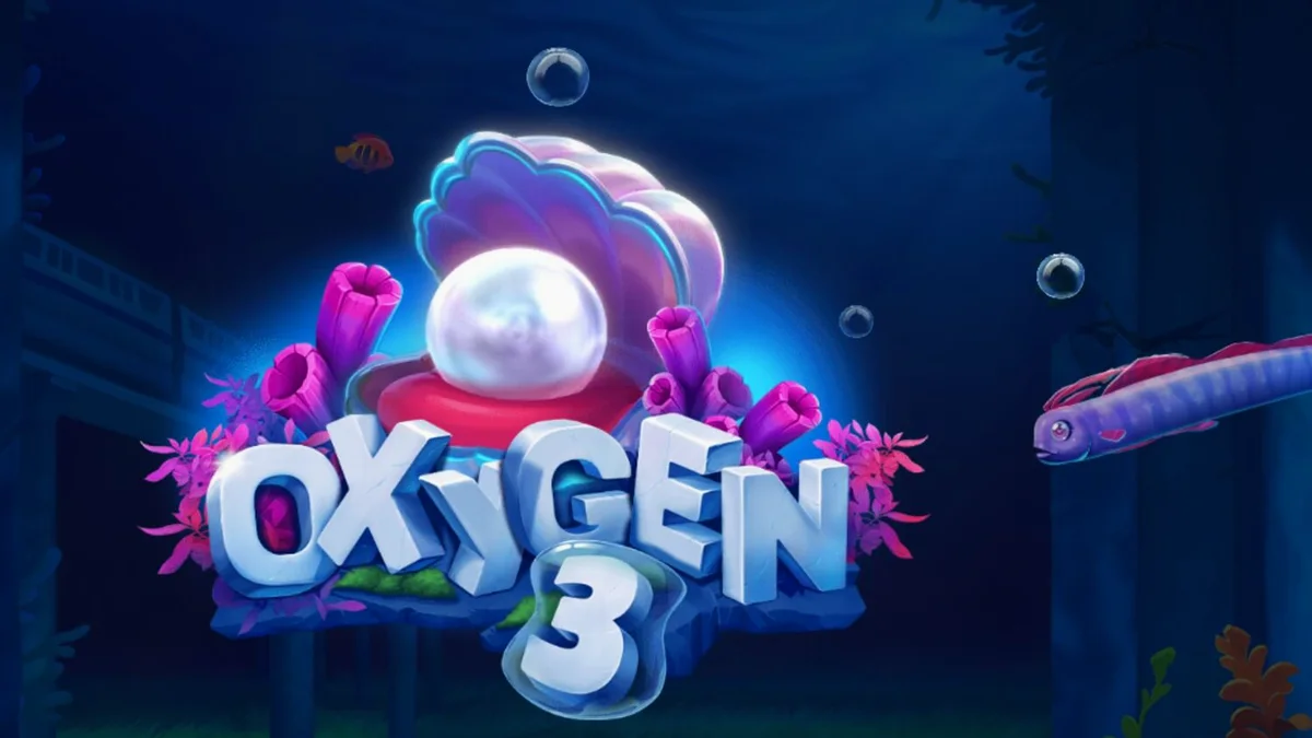 Tampilan visual slot Oxygen 3 dengan tema bawah air dan simbol-simbol futuristik.