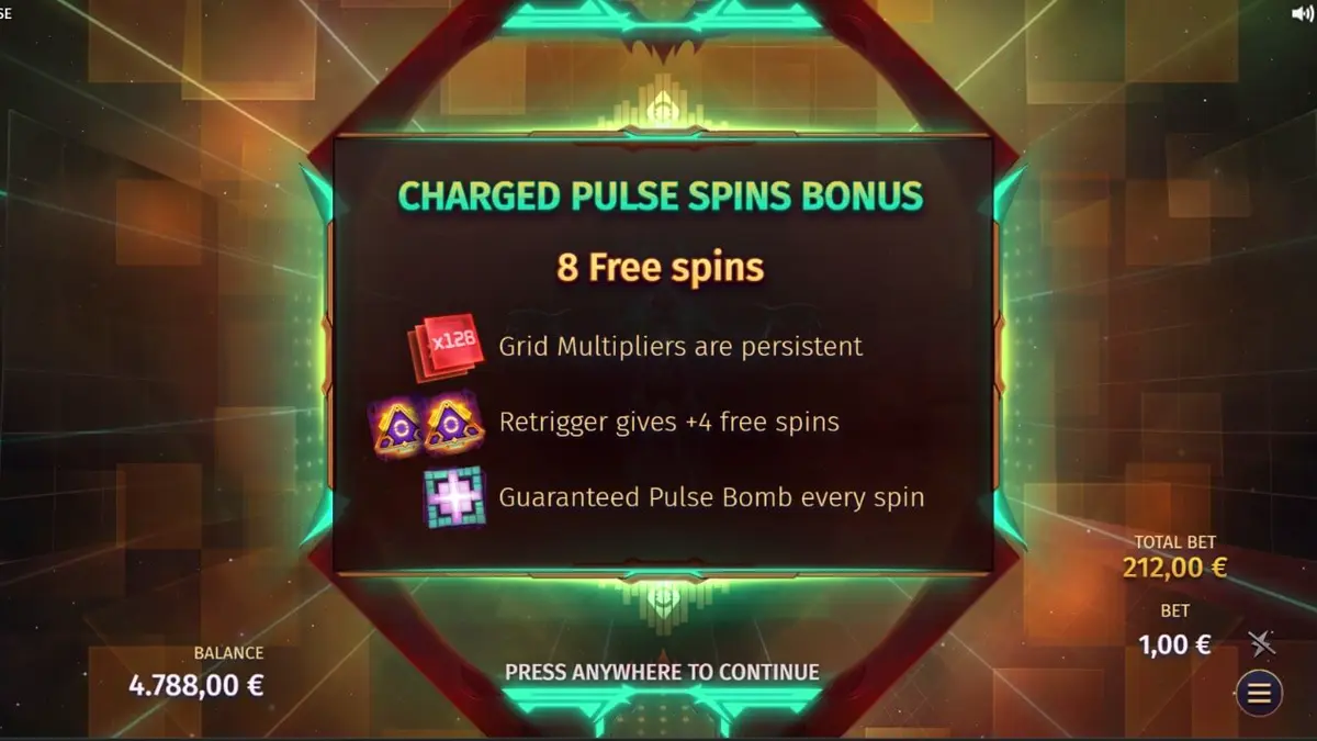 Tampilan visual futuristik dan kosmik dari slot Phantom Pulse