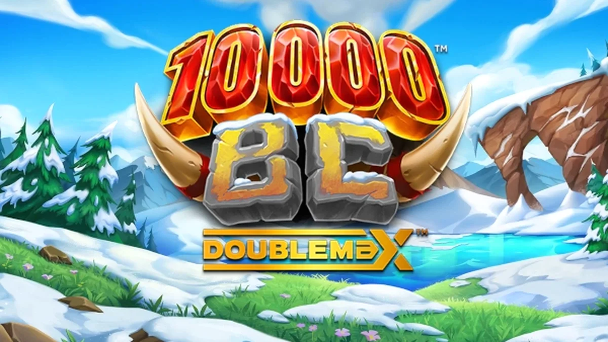 Tampilan visual slot 10000 BC DoubleMax dengan tema zaman es dan simbol mammoth