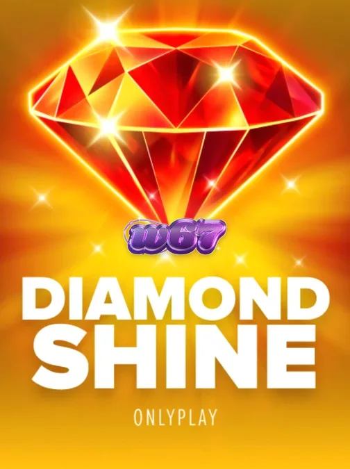 Tampilan visual slot Diamond Shine dengan simbol buah neon dan berlian.